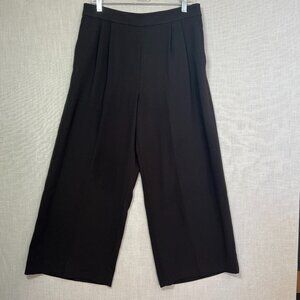 J Crew Wide Leg Crop Pant, NWT: Black Crepe, Size 10 Tall